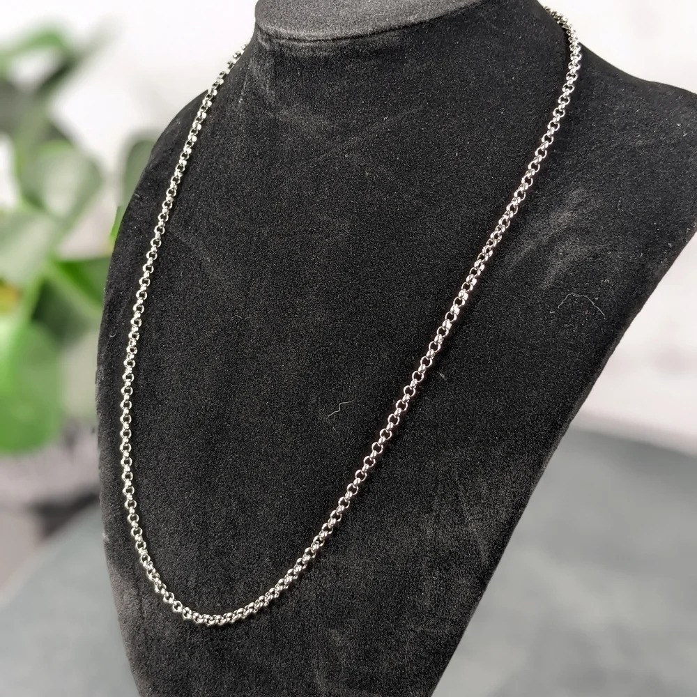 3mm Stainless steel rolo chain necklace, mens women's unisex 20" 22" 24" - Picture 1 of 6
